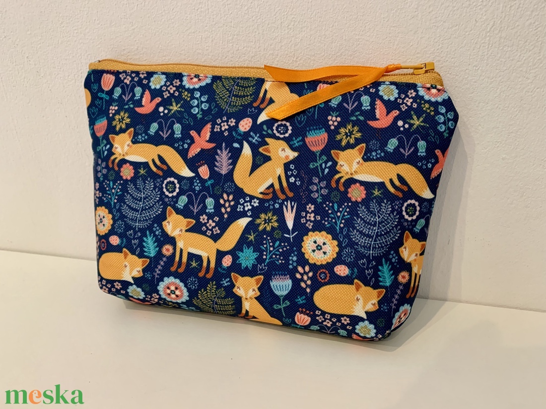 Róka mintás neszesszer, Irattartó, Pipere tároló, Textil tároló - táska & tok - neszesszer - Meska.hu