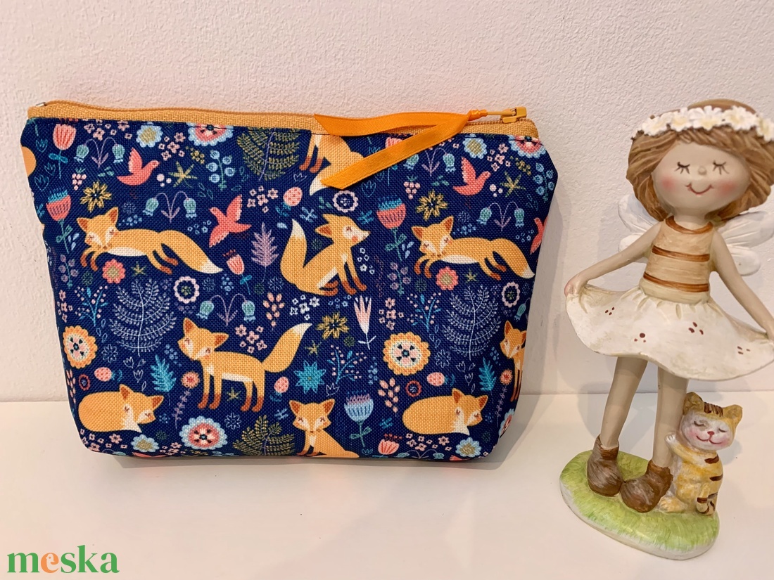 Róka mintás neszesszer, Irattartó, Pipere tároló, Textil tároló - táska & tok - neszesszer - Meska.hu