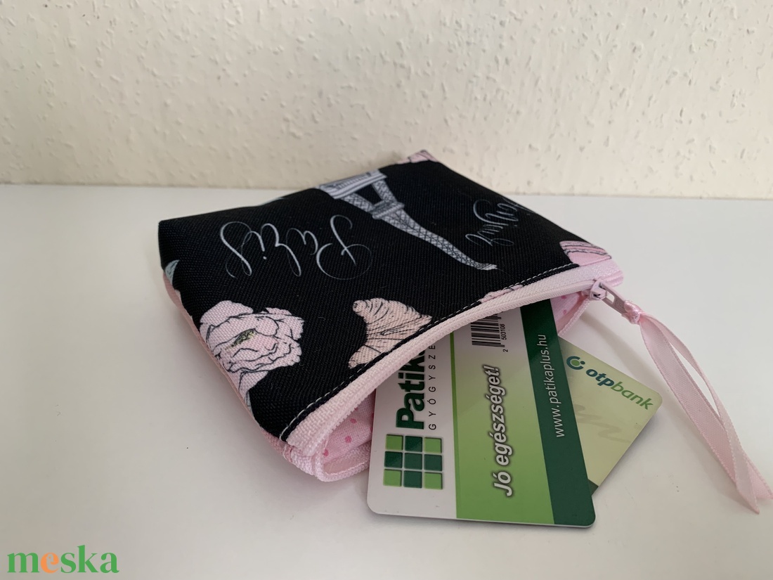 Párizs mintás kártyatartó, neszesszer, irattartó, pipere tároló, textil tároló - táska & tok - neszesszer - Meska.hu