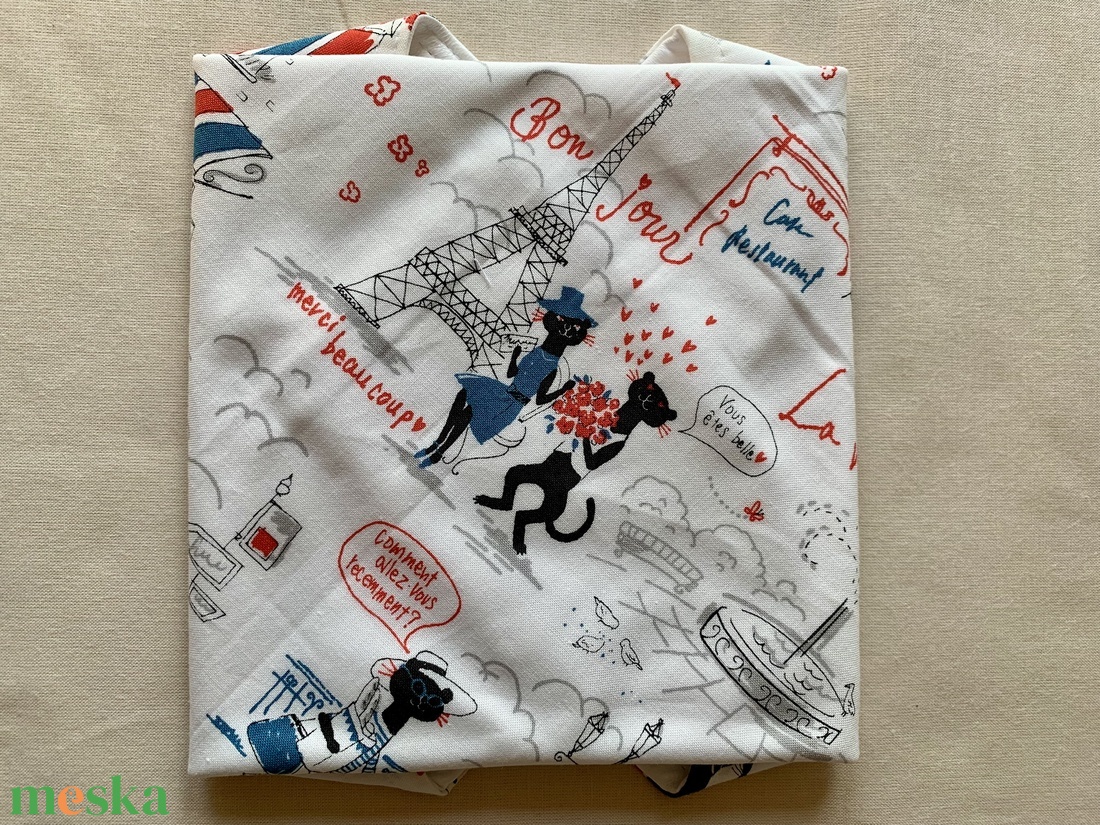 Pincér macskák mintás textil újraszalvéta - tépőzáras újraszalvéta - vízhatlan újraszalvéta - táska & tok - uzsonna- & ebéd tartó - szendvics csomagoló - Meska.hu