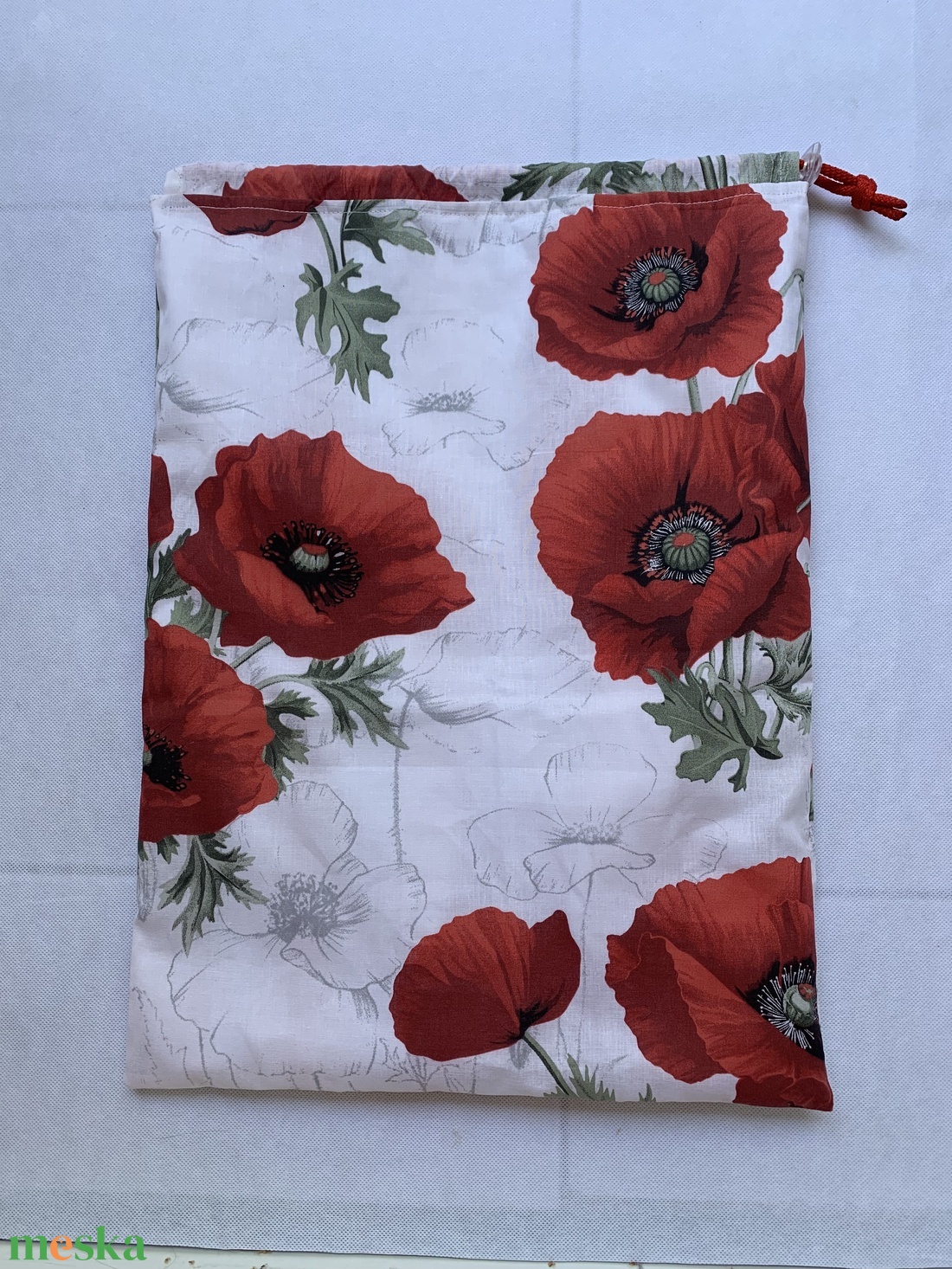 Nagy méretű kenyeres zsák Pul béléssel-Pipacsos - táska & tok - bevásárlás & shopper táska - kenyeres zsák - Meska.hu