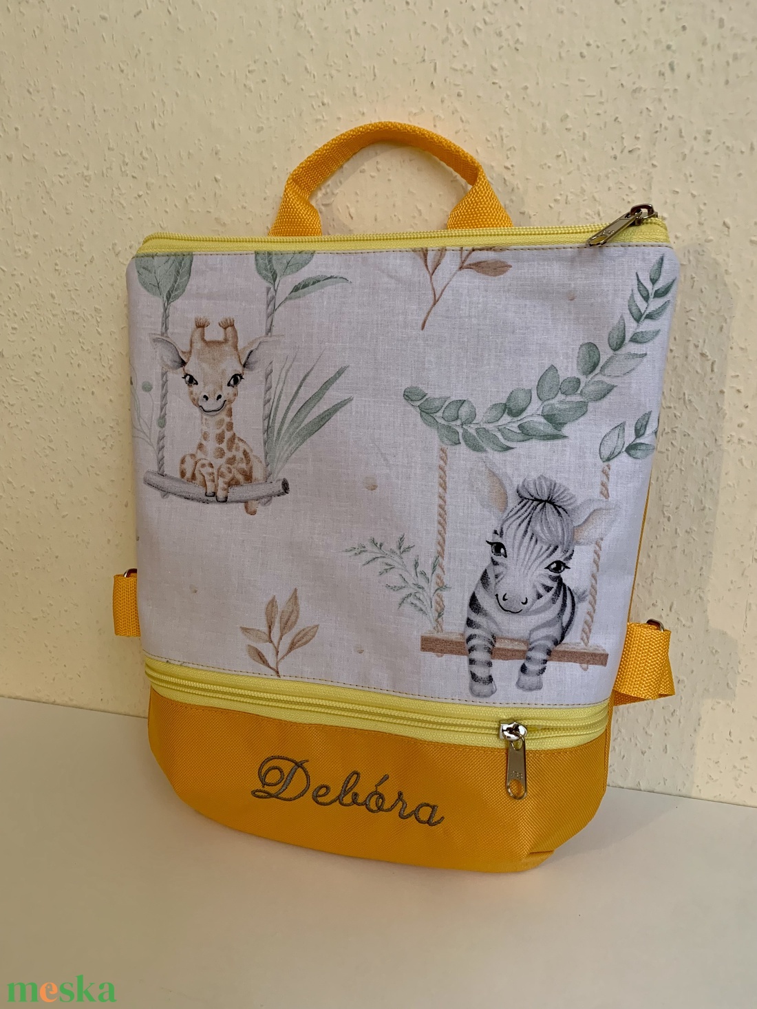 Ovis-bölcsis hátizsák-Szafari mintás-Baba-Mama - játék & sport - ovis felszerelés - ovis hátizsák - Meska.hu