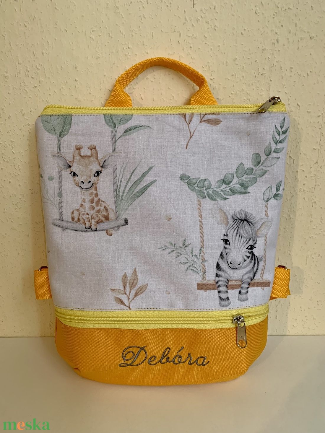 Ovis-bölcsis hátizsák-Szafari mintás-Baba-Mama - játék & sport - ovis felszerelés - ovis hátizsák - Meska.hu