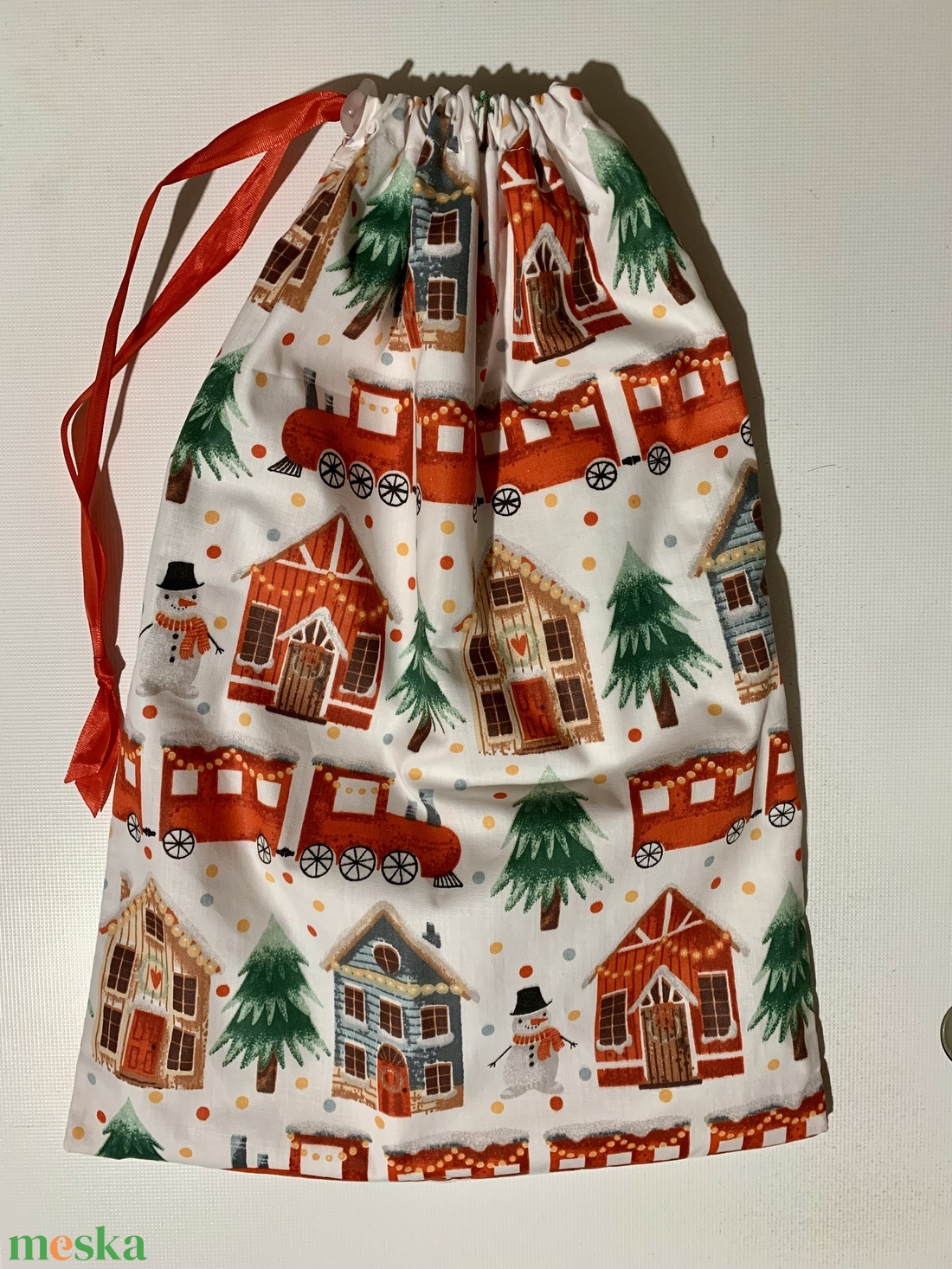 Frissentartó kenyeres zsák Pul béléssel-Karácsonyi mintás - táska & tok - bevásárlás & shopper táska - kenyeres zsák - Meska.hu
