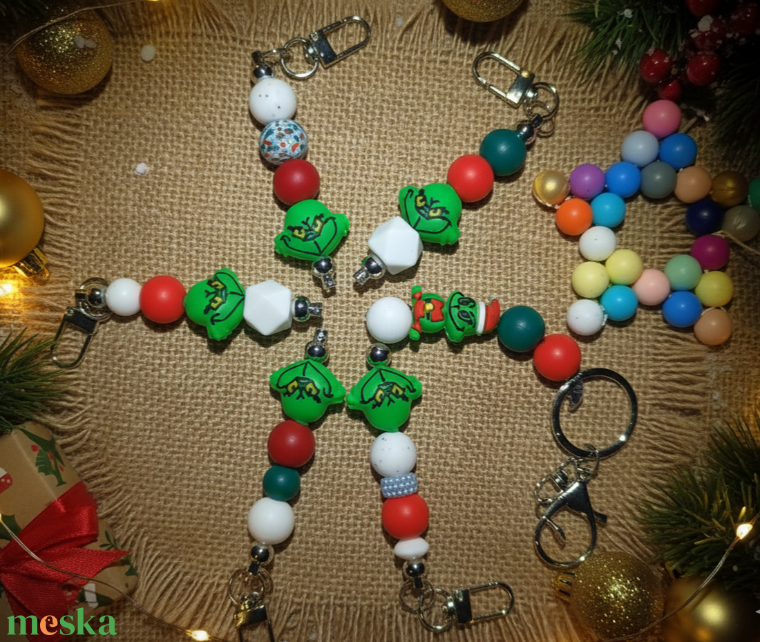 Grinch kulcstartó - táska & tok - kulcstartó & táskadísz - kulcstartó - Meska.hu