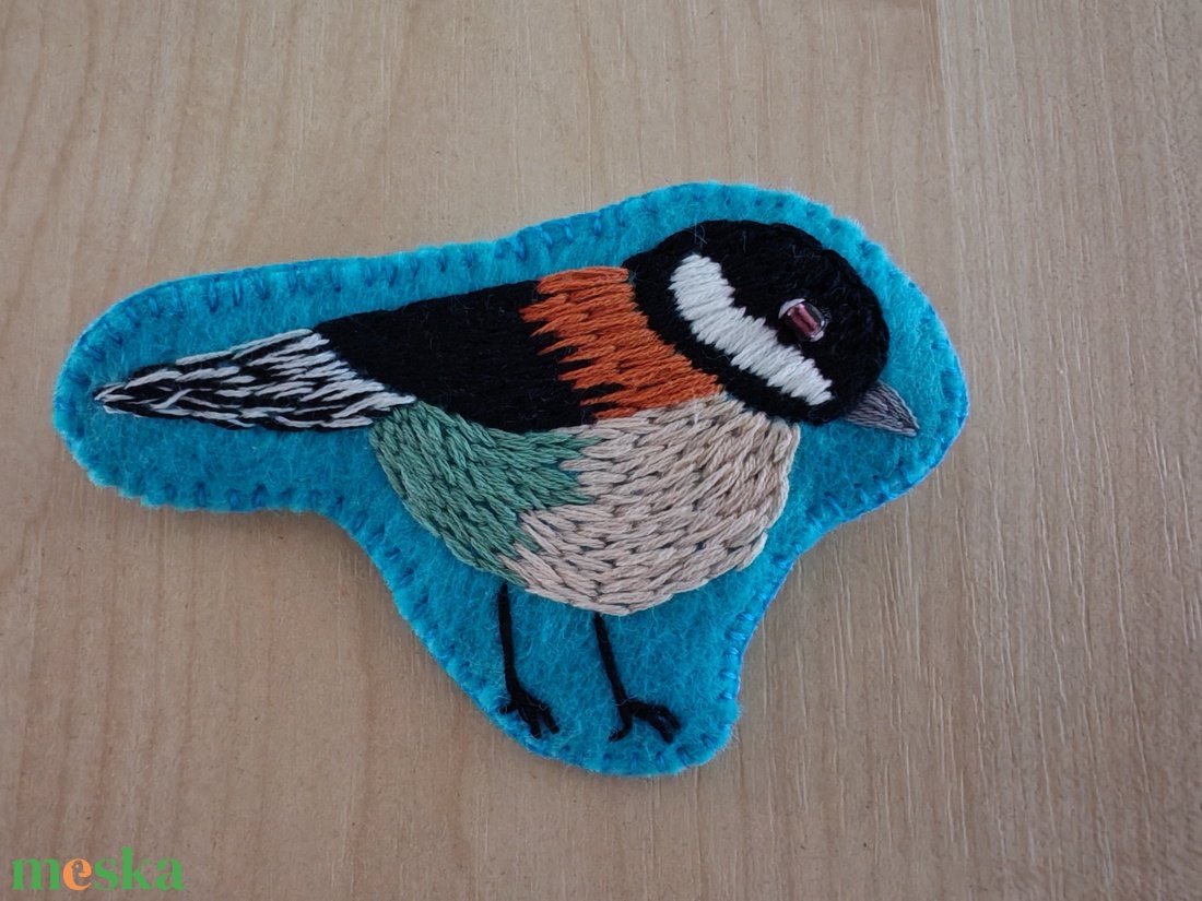 Cinege madár kitűző - ékszer - kitűző és bross - Meska.hu