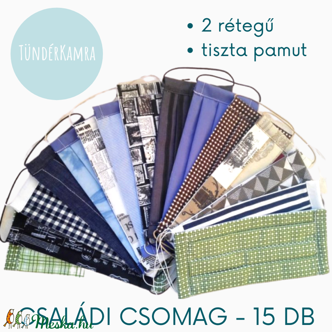 Lefoglalva - Családi maszk csomag - 15 db pamut arcmaszk - 2 rétegű, mosható, vasalható - - Meska.hu Lefoglalva - Családi maszk csomag - 15 db pamut arcmaszk - 2 rétegű, mosható, vasalható - - Meska.hu