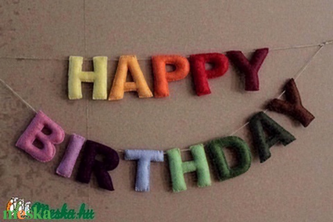 Happy Birthday felirat -  - Meska.hu
