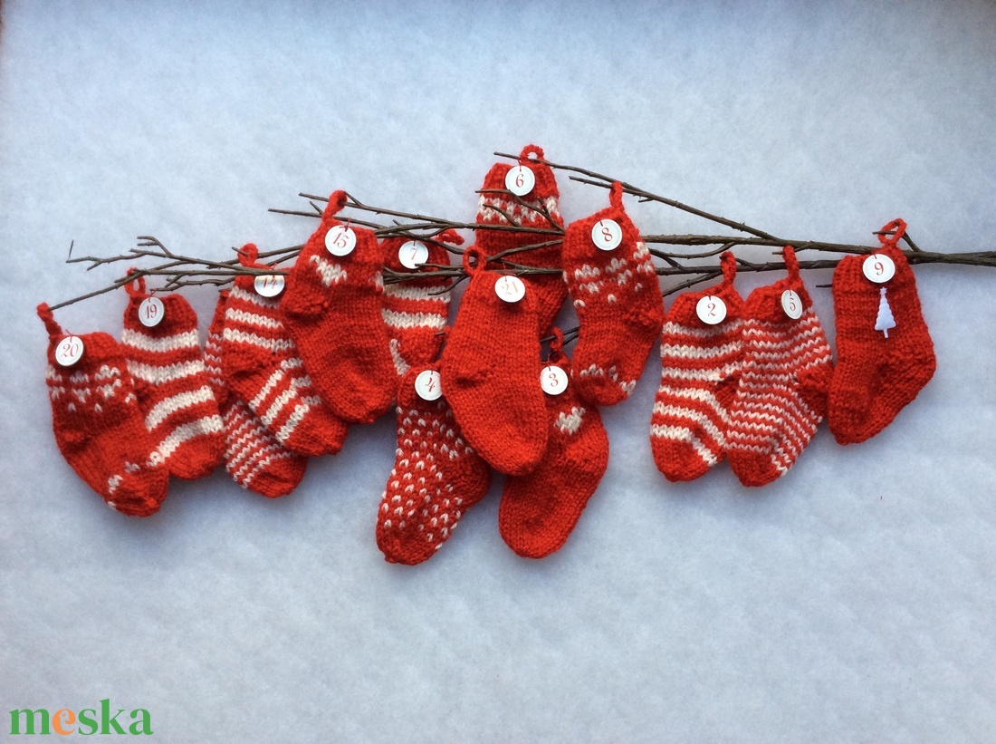 24 pici zokni,- adventi kalendár - karácsony - adventi díszek - adventi naptár - Meska.hu 24 pici zokni,- adventi kalendár - karácsony - adventi díszek - adventi naptár - Meska.hu