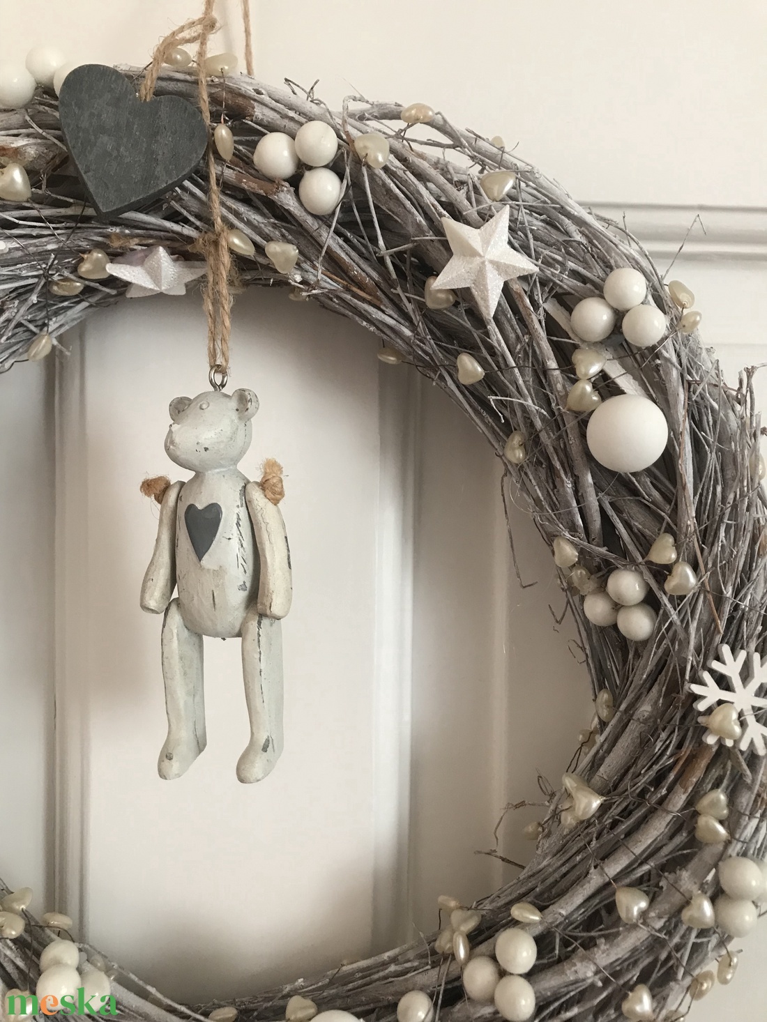 mackós kopogtató, ajtódísz - karácsony - adventi díszek - adventi ajtódísz - Meska.hu