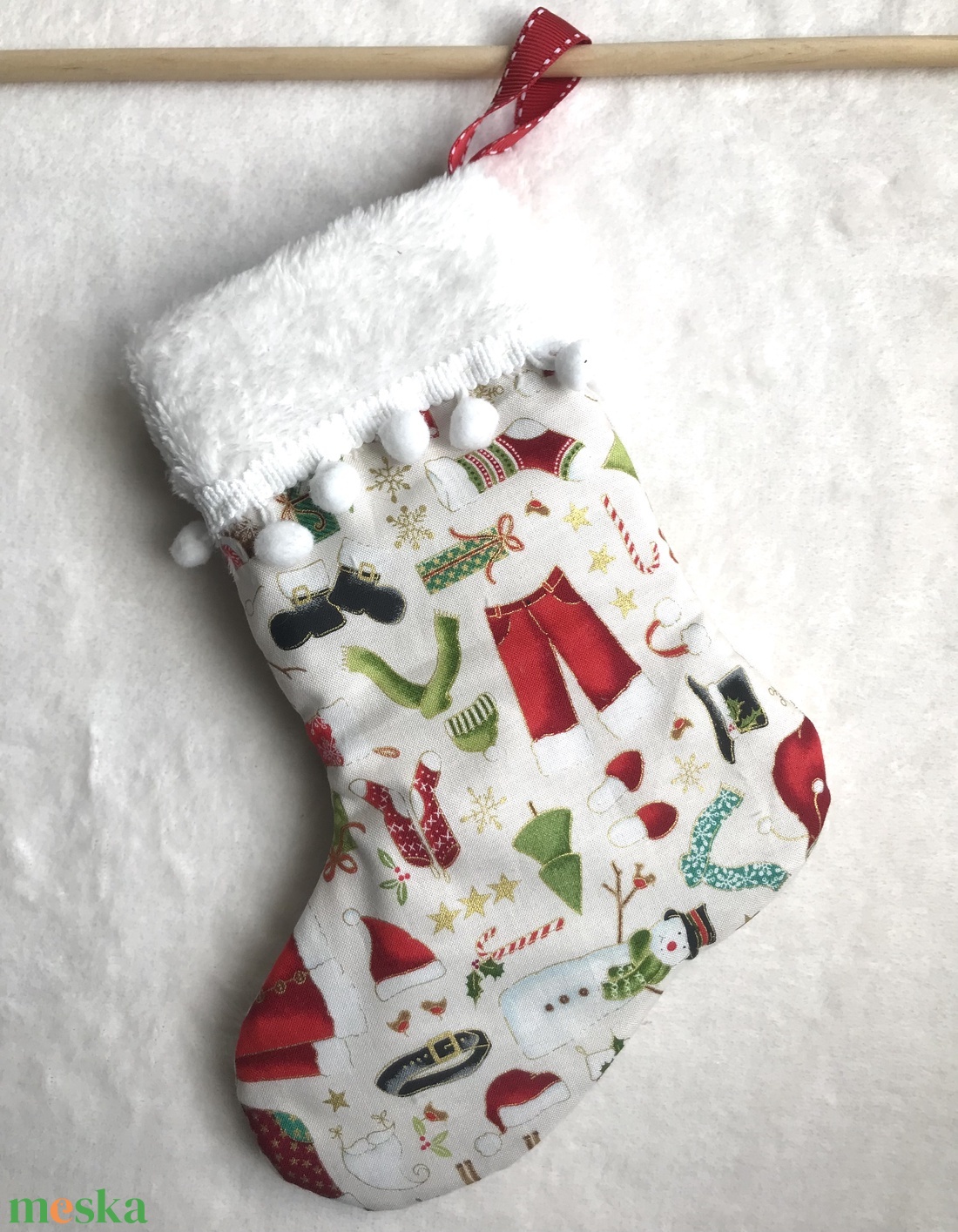 ..de hol a ruhám?,- Mikulás zokni  - karácsony - mikulás - mikulás csizma és zokni - Meska.hu