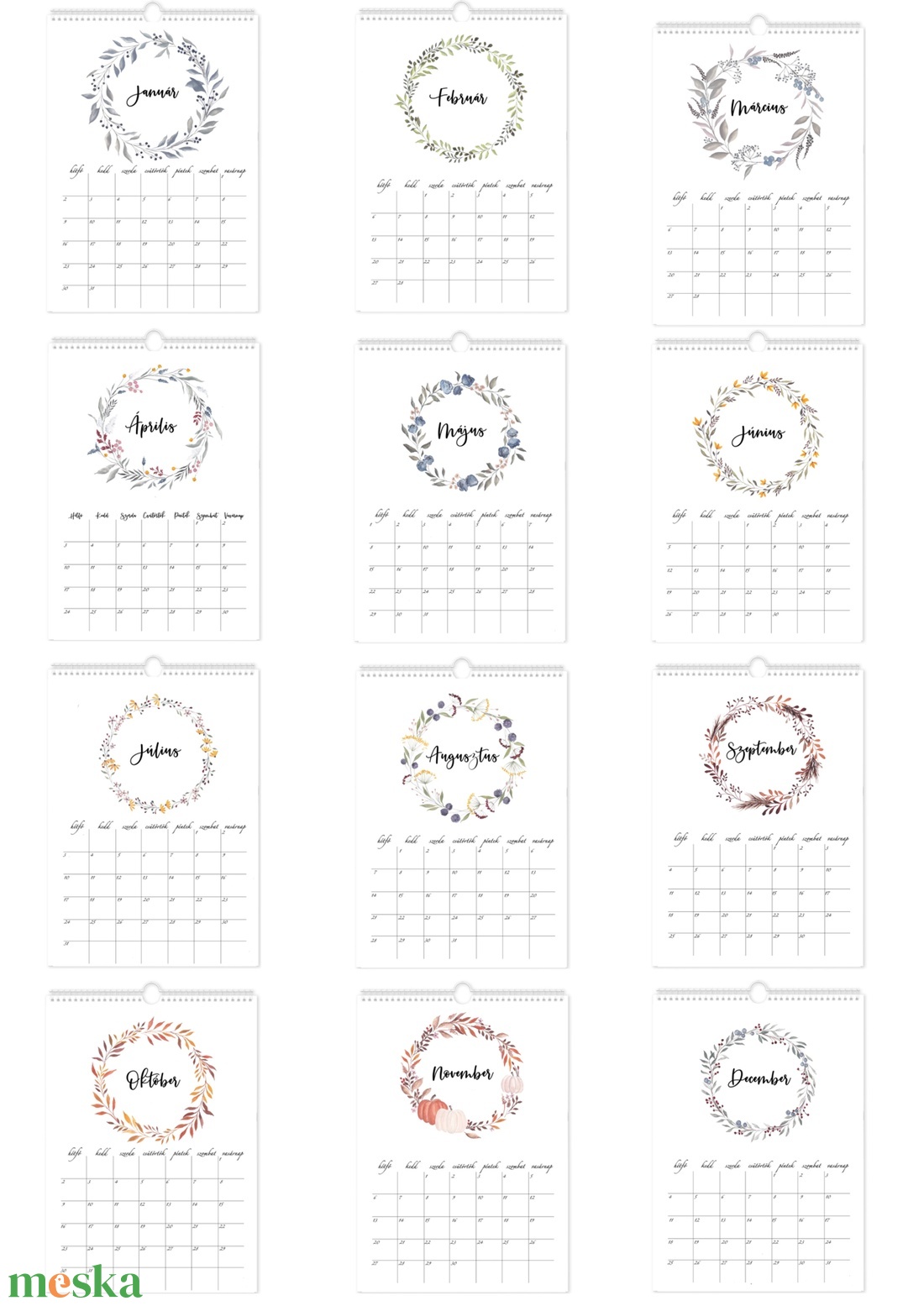 2023-as falinaptár - otthon & életmód - dekoráció - fali és függő dekoráció - falinaptár & öröknaptár - Meska.hu