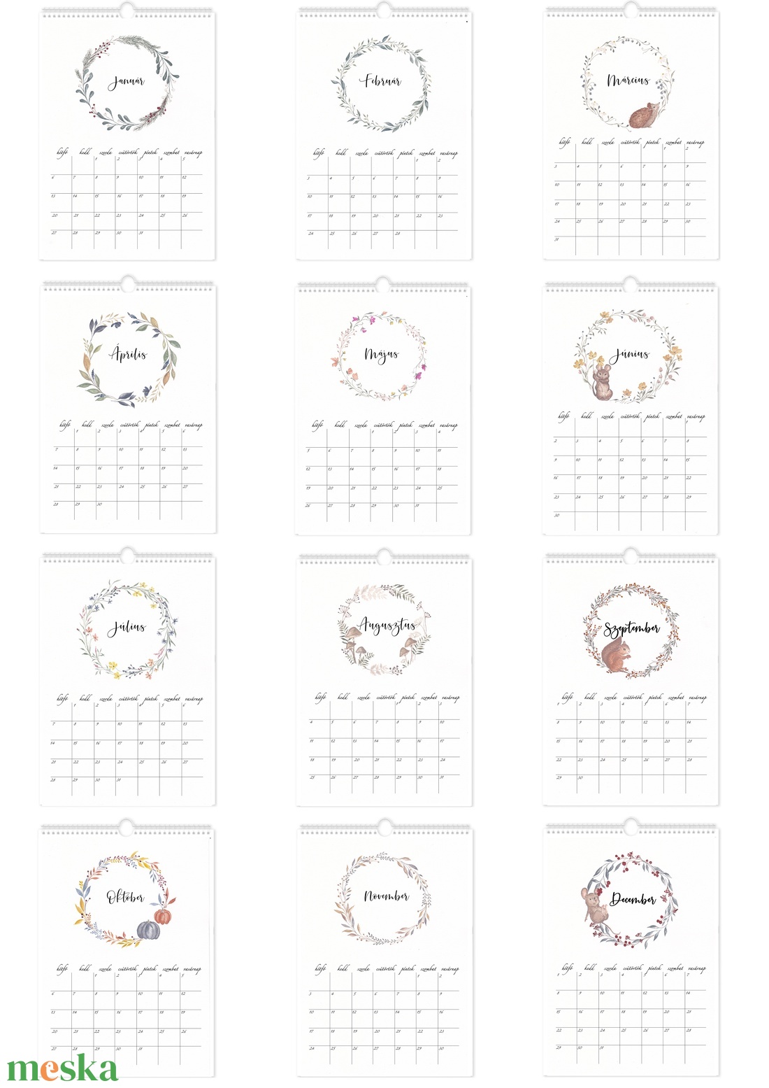 2025-ös falinaptár - otthon & életmód - dekoráció - fali és függő dekoráció - falinaptár & öröknaptár - Meska.hu