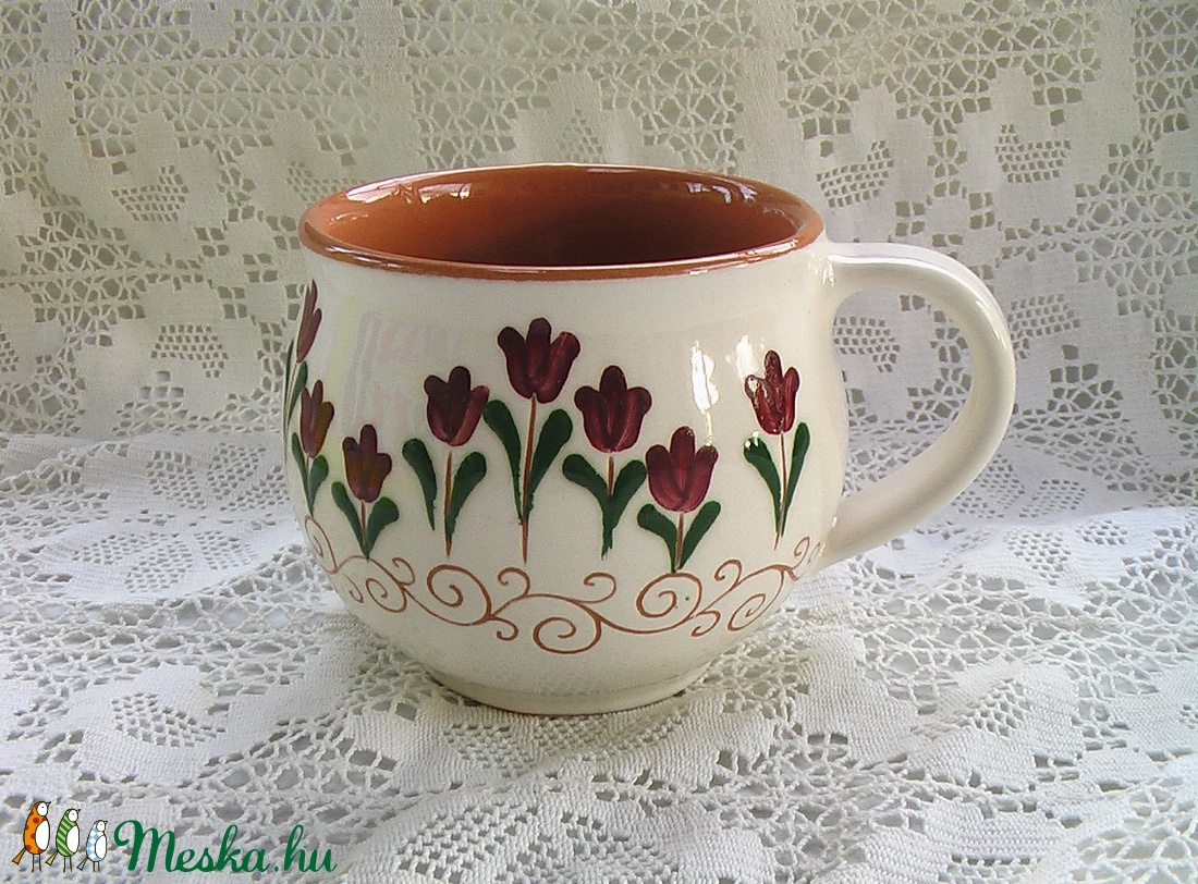 bögre bordó tulipános - - Meska.hu bögre bordó tulipános - - Meska.hu