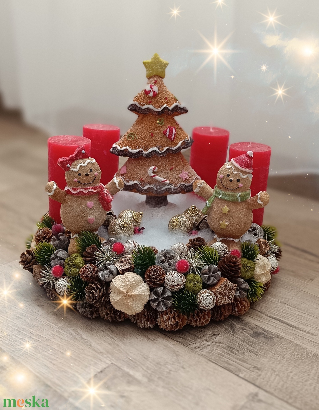 Mézi karácsonya- 29 cm-es adventi koszrú - karácsony - adventi díszek - adventi koszorú - Meska.hu Mézi karácsonya- 29 cm-es adventi koszrú - karácsony - adventi díszek - adventi koszorú - Meska.hu