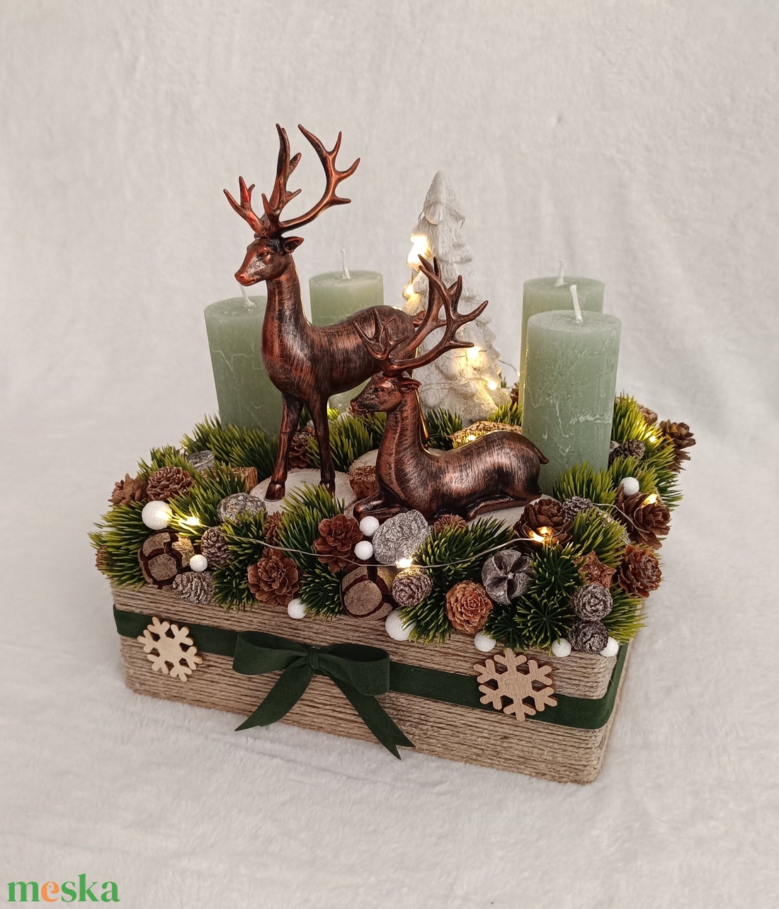 Adventi asztaldísz bronz színű szarvasokkal, led világítással - karácsony - adventi díszek - adventi asztaldísz - Meska.hu Adventi asztaldísz bronz színű szarvasokkal, led világítással - karácsony - adventi díszek - adventi asztaldísz - Meska.hu