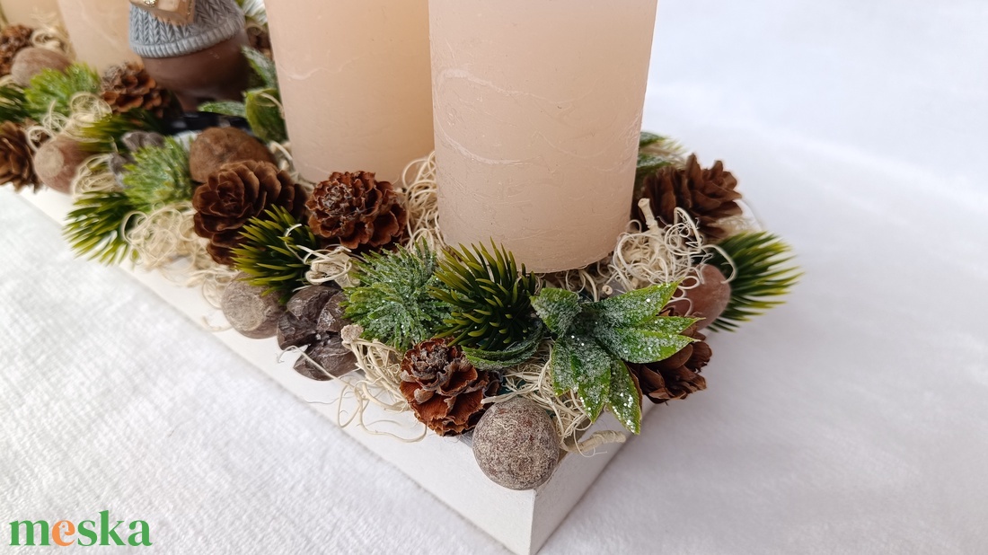 Adventi asztaldísz - karácsony - adventi díszek - adventi ajtódísz - Meska.hu