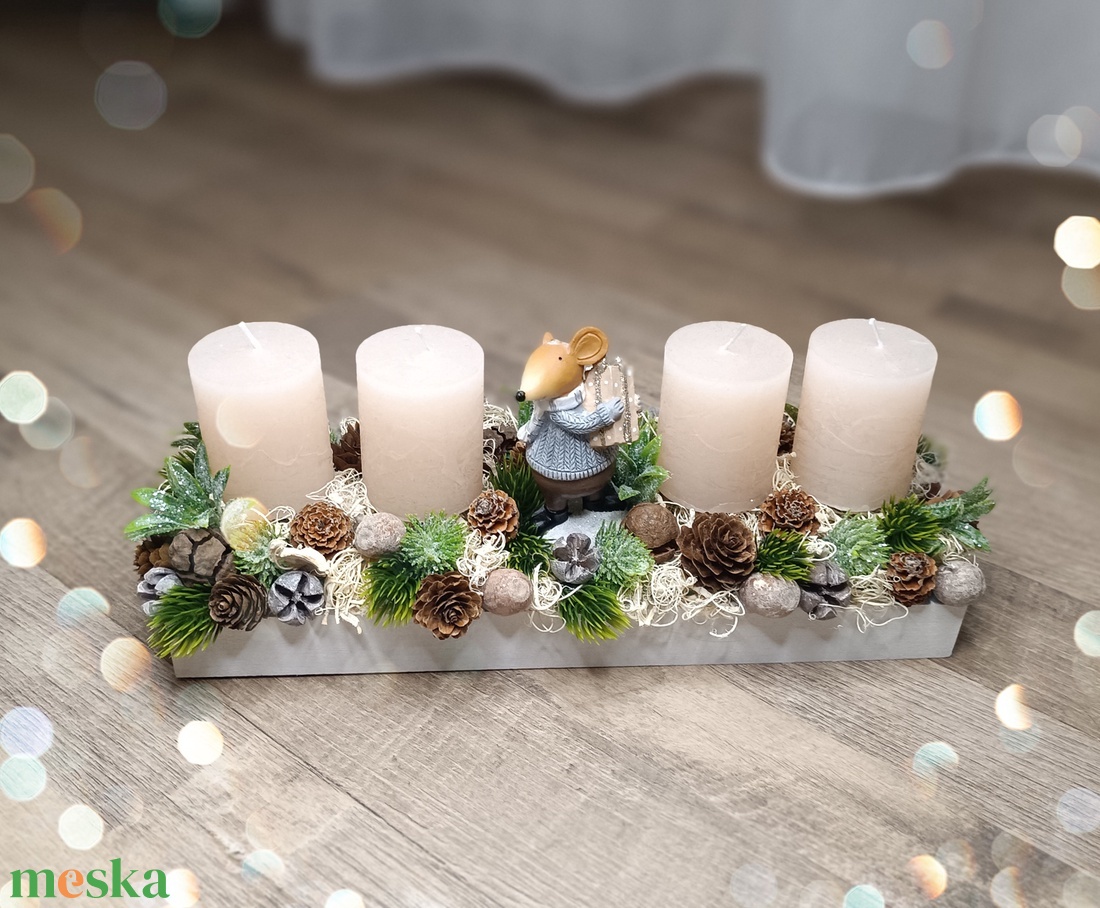 Adventi asztaldísz - karácsony - adventi díszek - adventi ajtódísz - Meska.hu