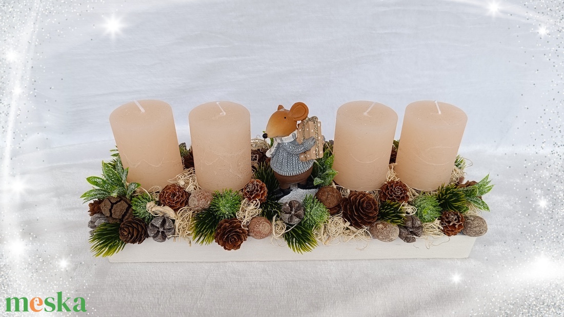 Adventi asztaldísz - karácsony - adventi díszek - adventi ajtódísz - Meska.hu