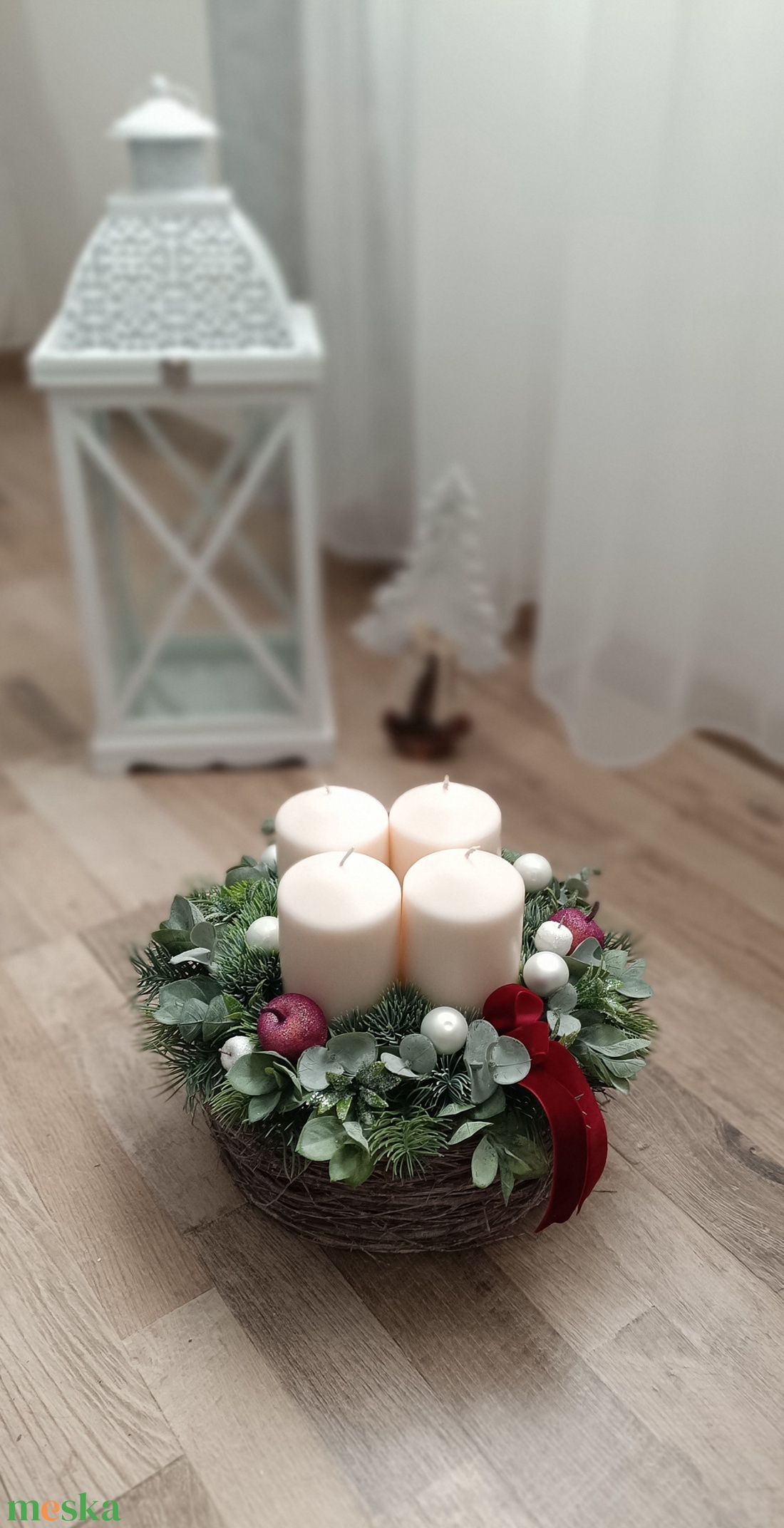 Adventi asztaldísz led világítással  - karácsony - adventi díszek - adventi asztaldísz - Meska.hu