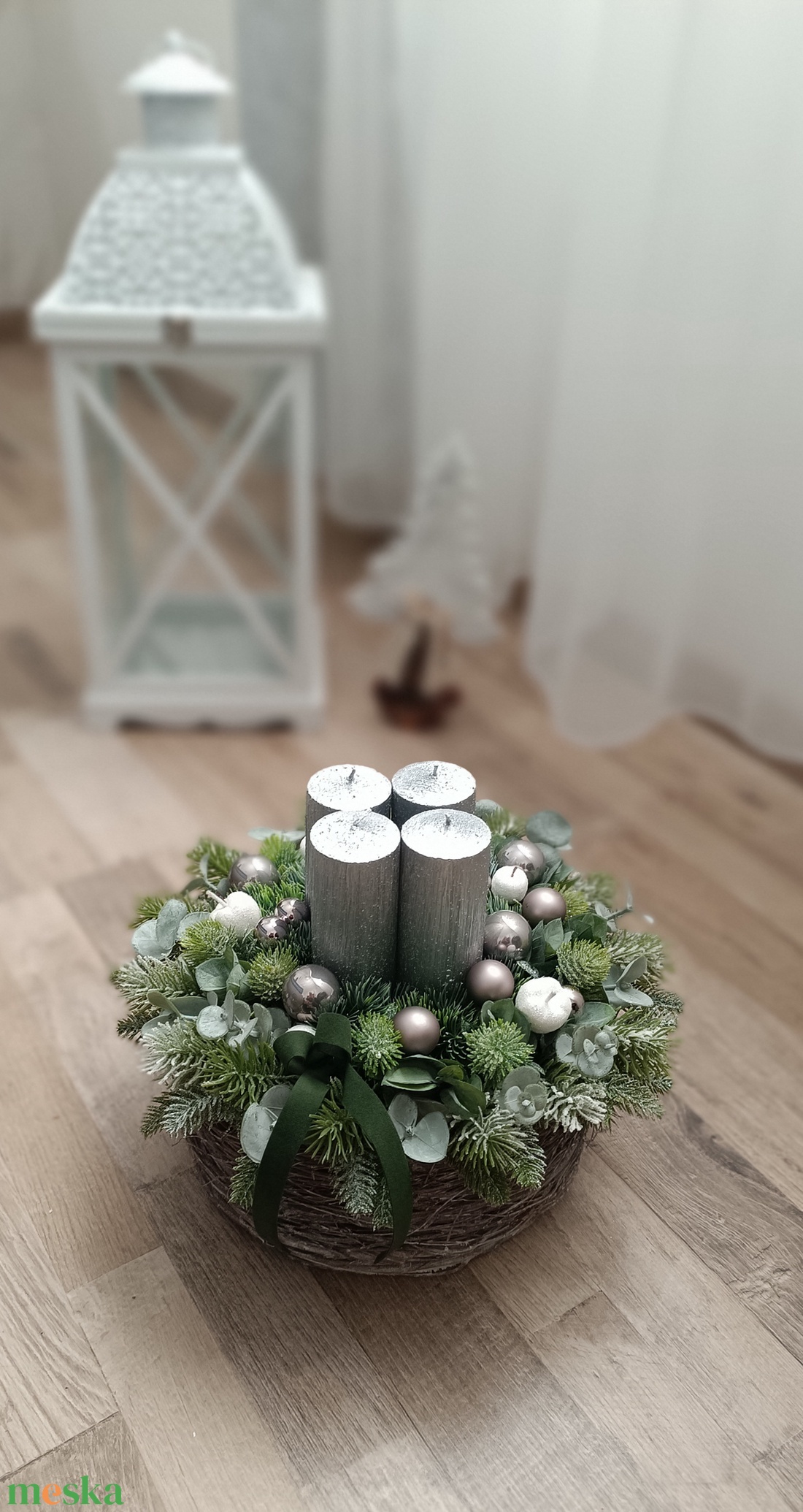 Adventi asztaldísz led világítással  - karácsony - adventi díszek - adventi asztaldísz - Meska.hu