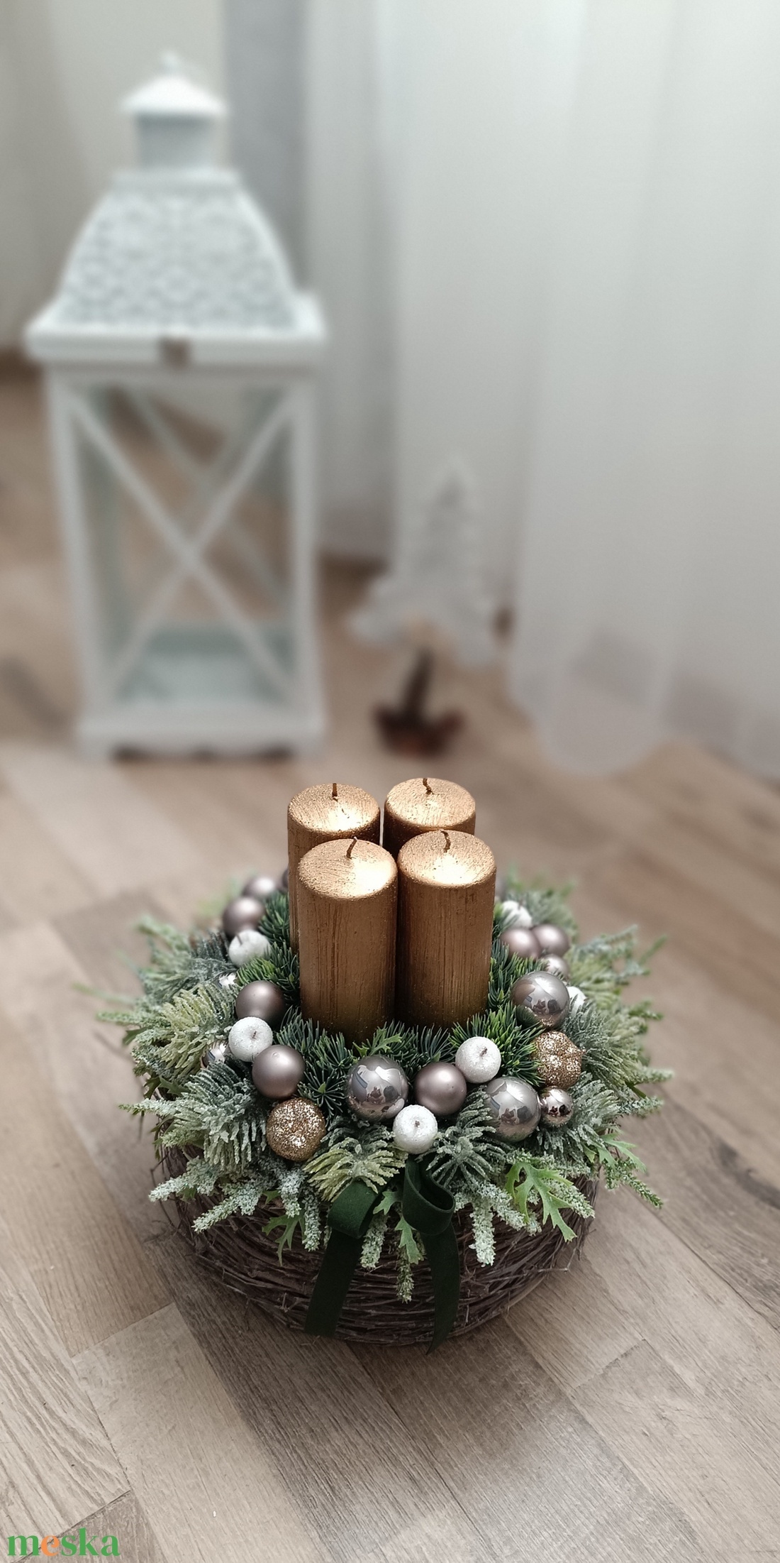 Adventi asztaldísz led világítással  - karácsony - adventi díszek - adventi asztaldísz - Meska.hu