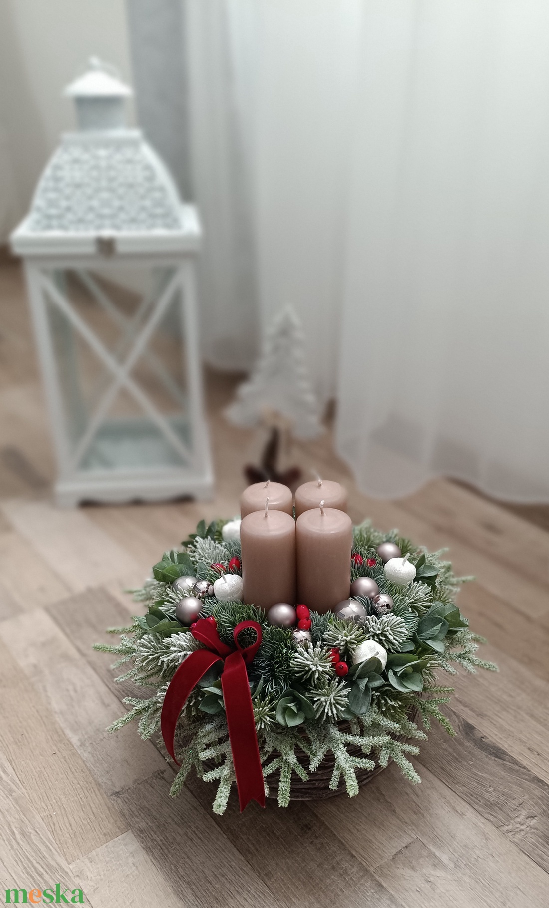 Adventi asztaldísz led világítással  - karácsony - adventi díszek - adventi asztaldísz - Meska.hu