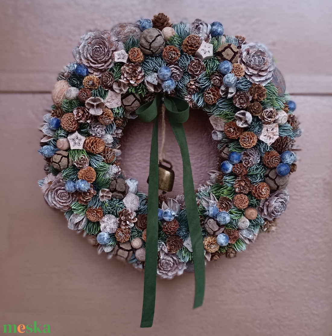 Téli ajtódísz - karácsony - karácsonyi lakásdekoráció - karácsonyi ajtódíszek - Meska.hu