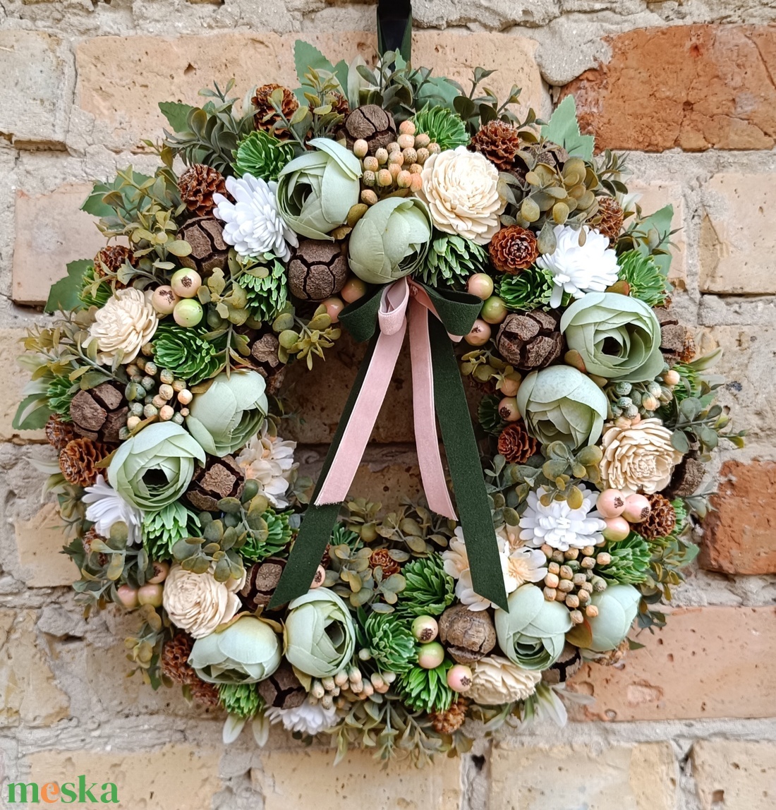 Tavaszi ajtódísz - otthon & életmód - virágdekoráció - virágdíszek - dekor koszorúk, kopogtatók - Meska.hu