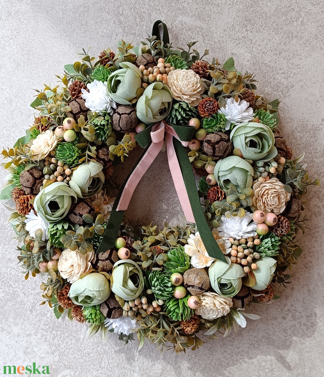 Tavaszi ajtódísz - otthon & életmód - virágdekoráció - virágdíszek - dekor koszorúk, kopogtatók - Meska.hu