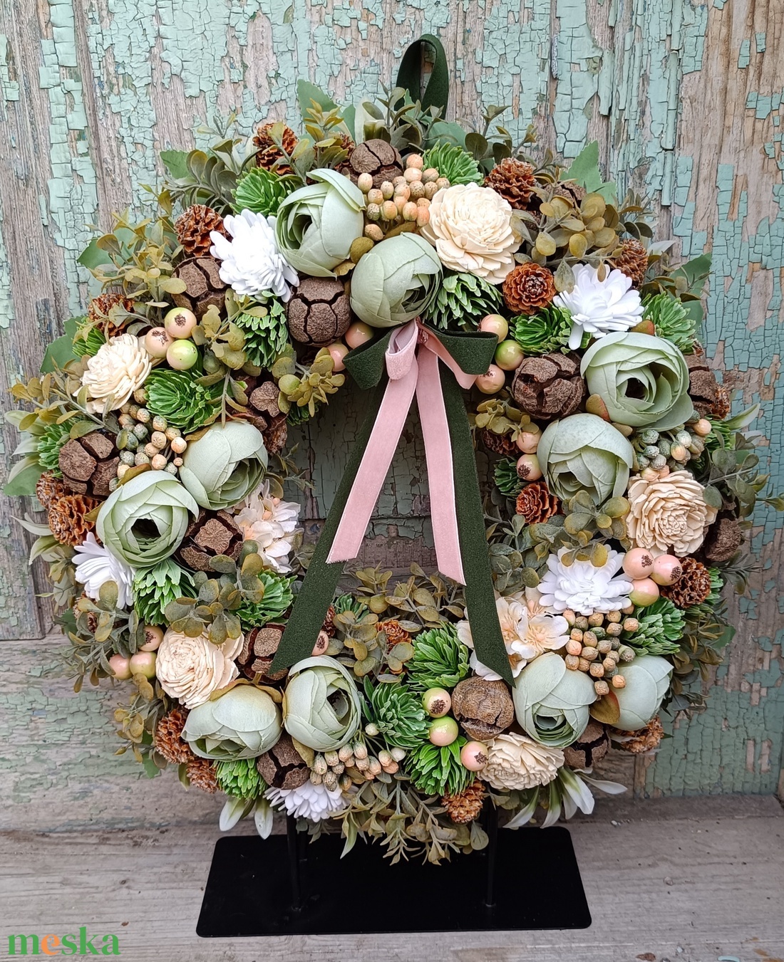 Tavaszi ajtódísz - otthon & életmód - virágdekoráció - virágdíszek - dekor koszorúk, kopogtatók - Meska.hu