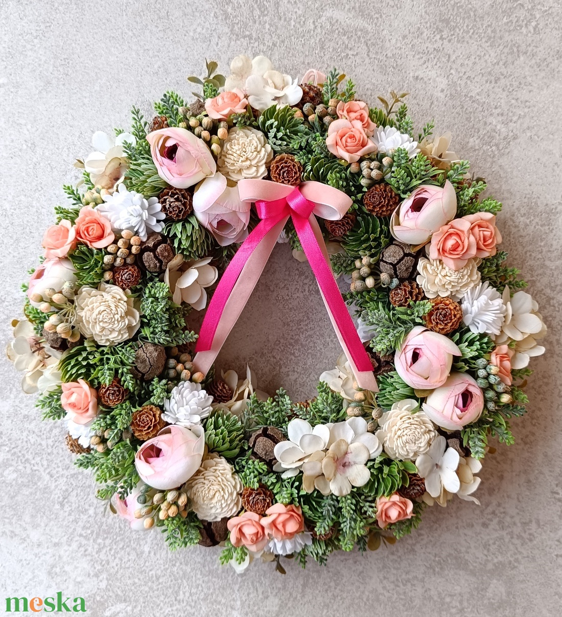 Tavaszi ajtódísz - otthon & életmód - virágdekoráció - virágdíszek - dekor koszorúk, kopogtatók - Meska.hu