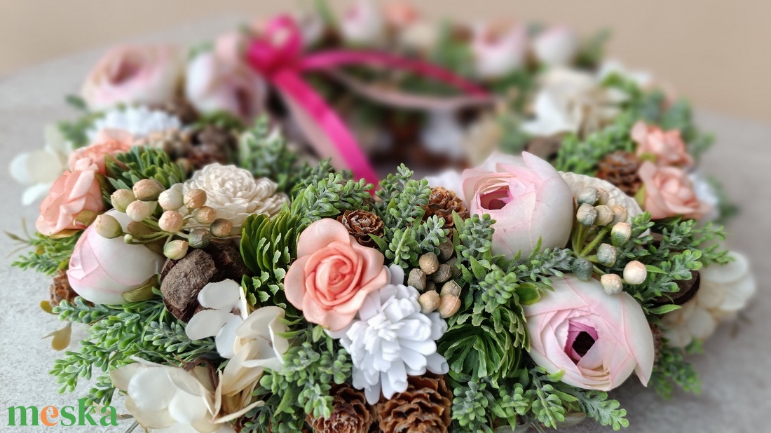 Tavaszi ajtódísz - otthon & életmód - virágdekoráció - virágdíszek - dekor koszorúk, kopogtatók - Meska.hu