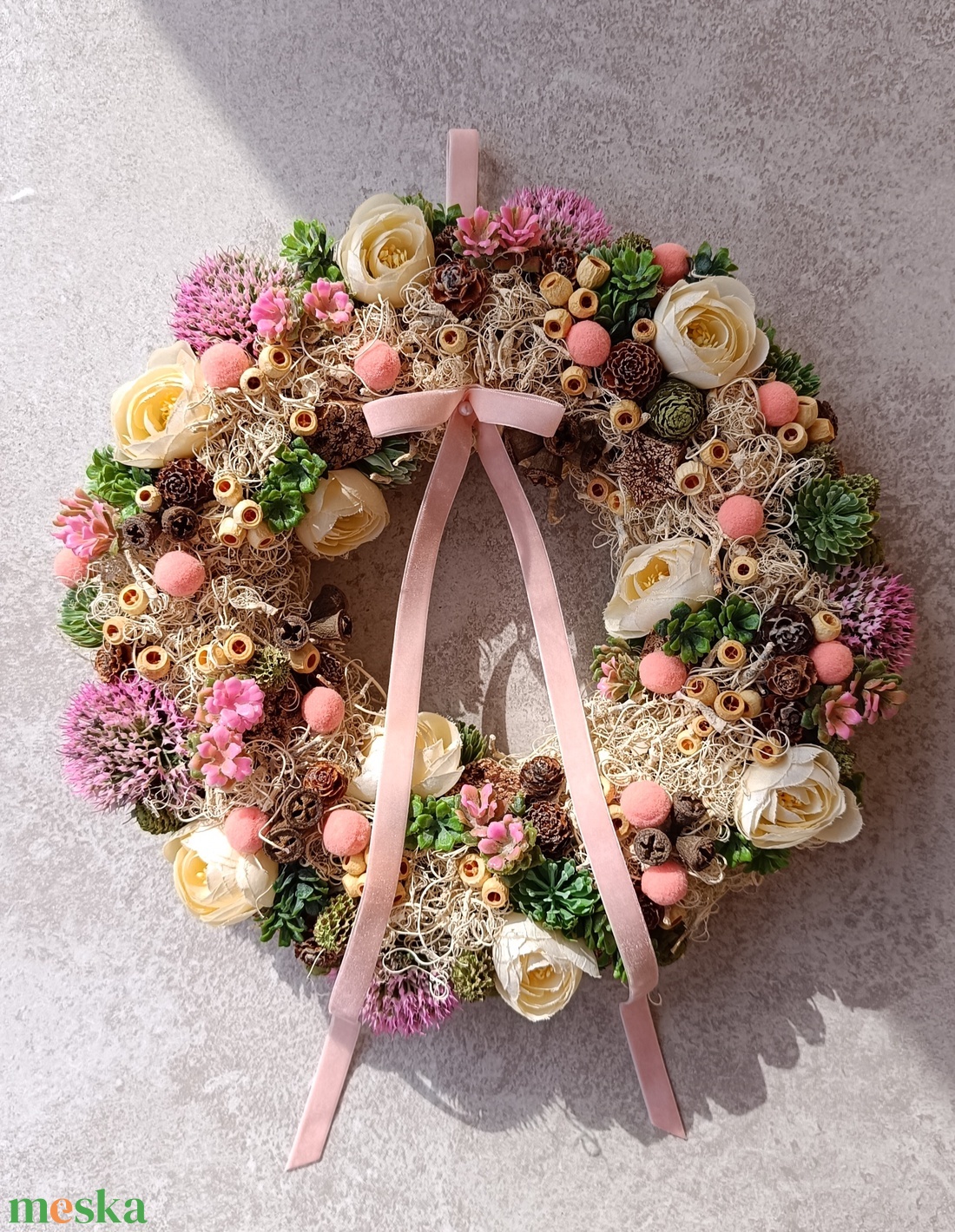 Tavaszi ajtódísz - otthon & életmód - virágdekoráció - virágdíszek - dekor koszorúk, kopogtatók - Meska.hu