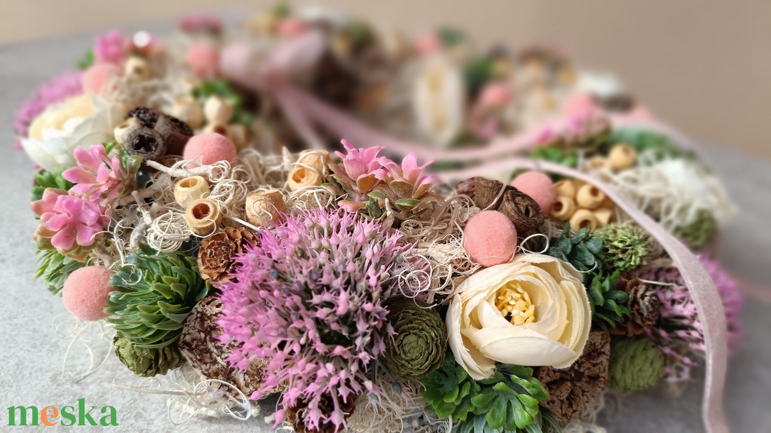 Tavaszi ajtódísz - otthon & életmód - virágdekoráció - virágdíszek - dekor koszorúk, kopogtatók - Meska.hu