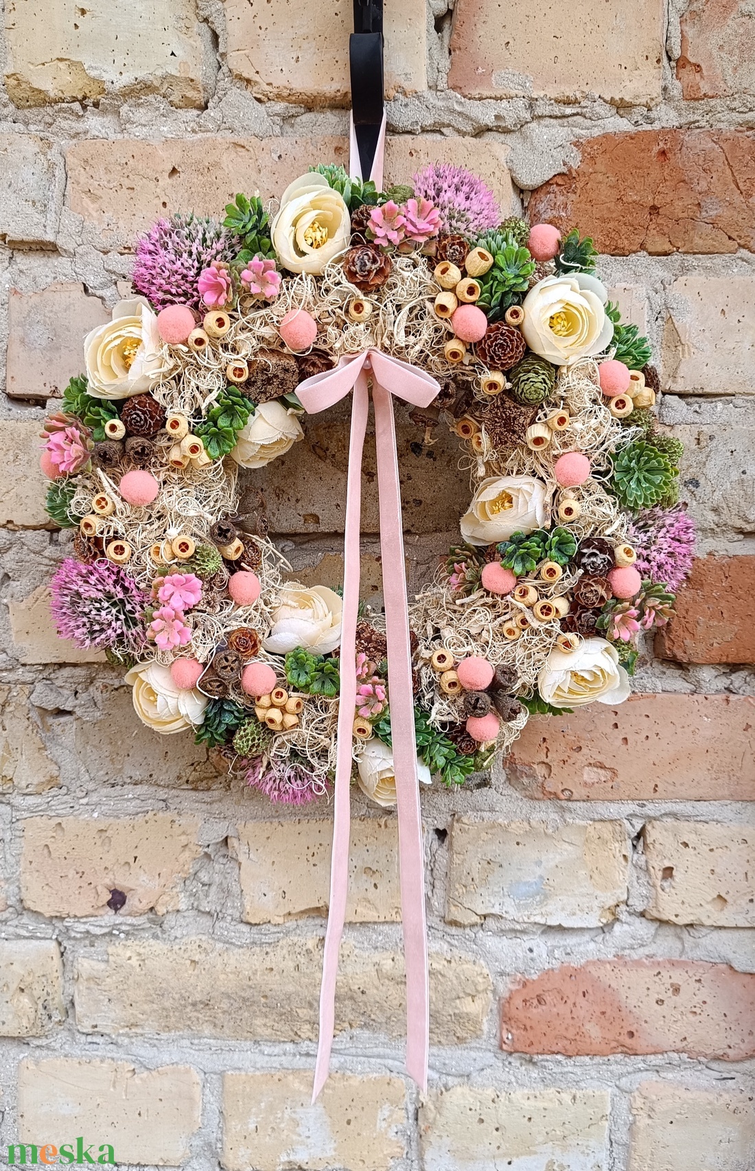 Tavaszi ajtódísz - otthon & életmód - virágdekoráció - virágdíszek - dekor koszorúk, kopogtatók - Meska.hu