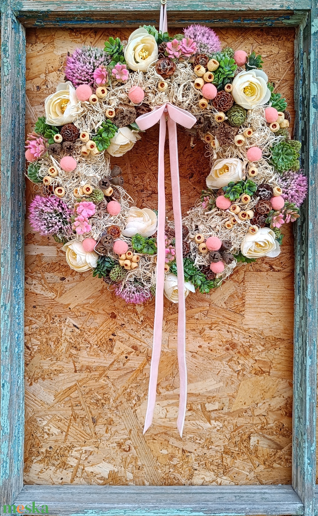 Tavaszi ajtódísz - otthon & életmód - virágdekoráció - virágdíszek - dekor koszorúk, kopogtatók - Meska.hu