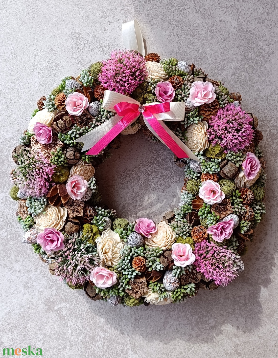 Tavaszi ajtódísz - otthon & életmód - virágdekoráció - virágdíszek - dekor koszorúk, kopogtatók - Meska.hu