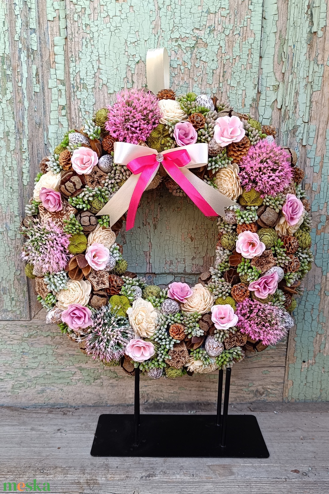 Tavaszi ajtódísz - otthon & életmód - virágdekoráció - virágdíszek - dekor koszorúk, kopogtatók - Meska.hu