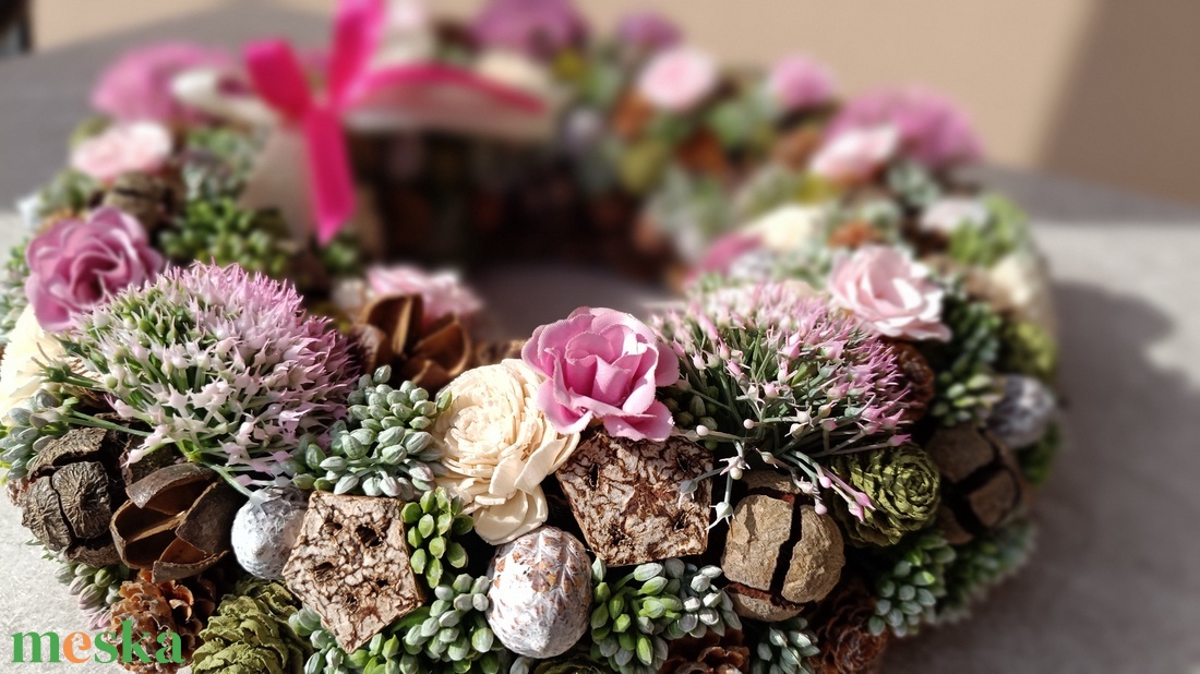 Tavaszi ajtódísz - otthon & életmód - virágdekoráció - virágdíszek - dekor koszorúk, kopogtatók - Meska.hu