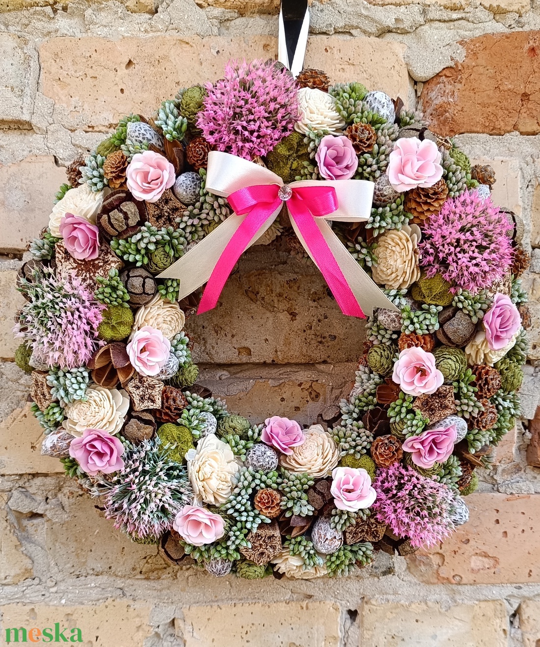 Tavaszi ajtódísz - otthon & életmód - virágdekoráció - virágdíszek - dekor koszorúk, kopogtatók - Meska.hu