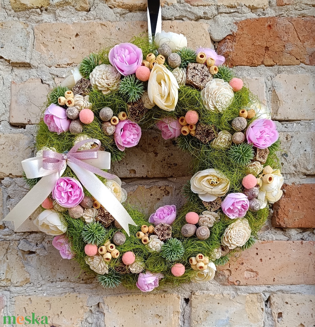 Tavaszi ajtódísz - otthon & életmód - virágdekoráció - virágdíszek - dekor koszorúk, kopogtatók - Meska.hu