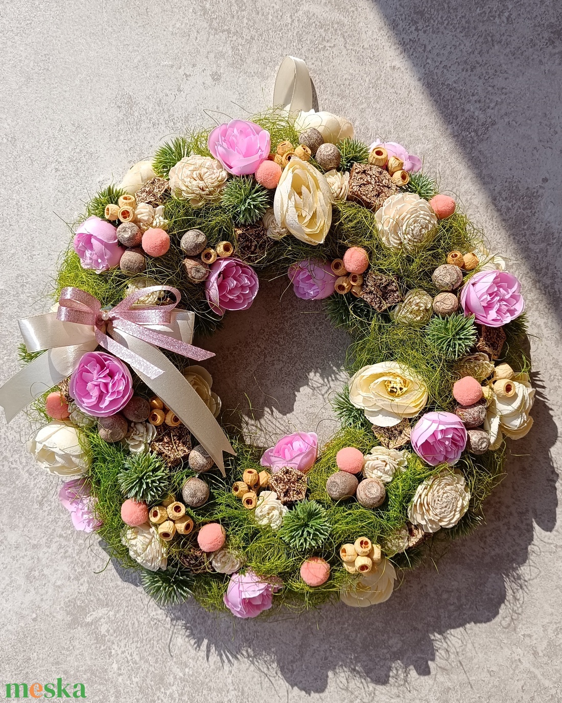 Tavaszi ajtódísz - otthon & életmód - virágdekoráció - virágdíszek - dekor koszorúk, kopogtatók - Meska.hu