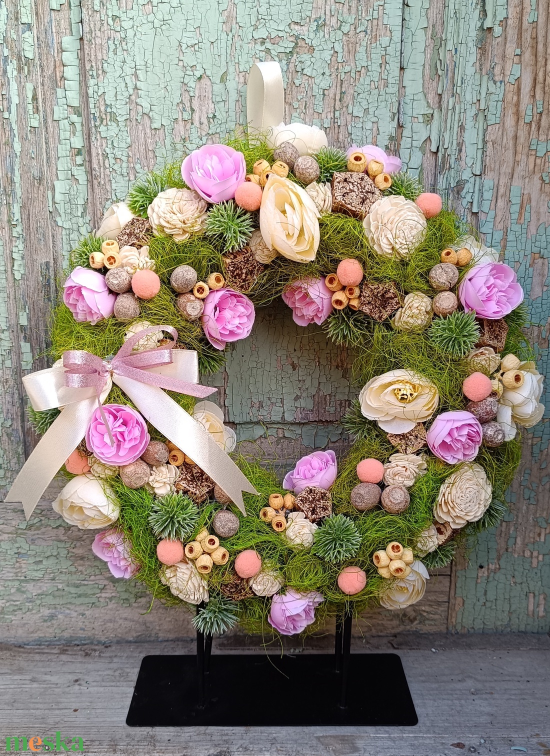 Tavaszi ajtódísz - otthon & életmód - virágdekoráció - virágdíszek - dekor koszorúk, kopogtatók - Meska.hu