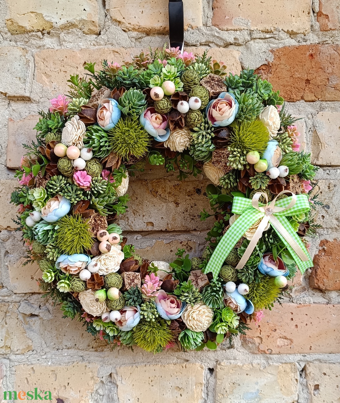 Tavaszi ajtódísz - otthon & életmód - virágdekoráció - virágdíszek - dekor koszorúk, kopogtatók - Meska.hu