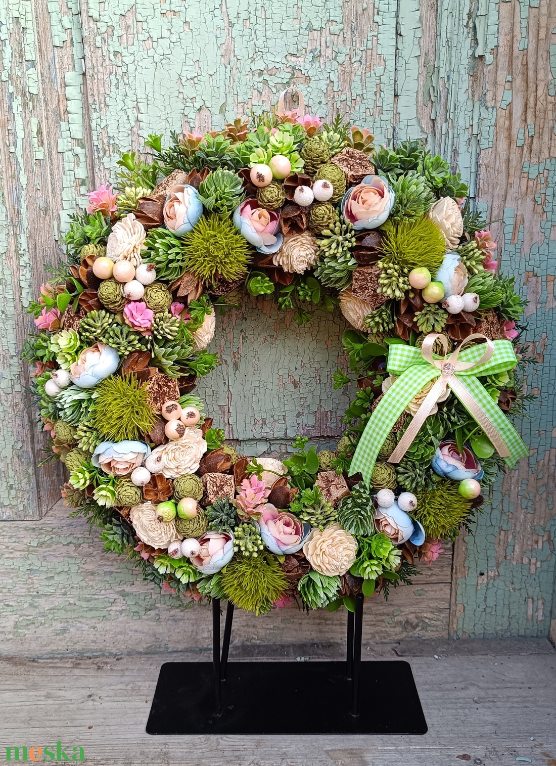 Tavaszi ajtódísz - otthon & életmód - virágdekoráció - virágdíszek - dekor koszorúk, kopogtatók - Meska.hu