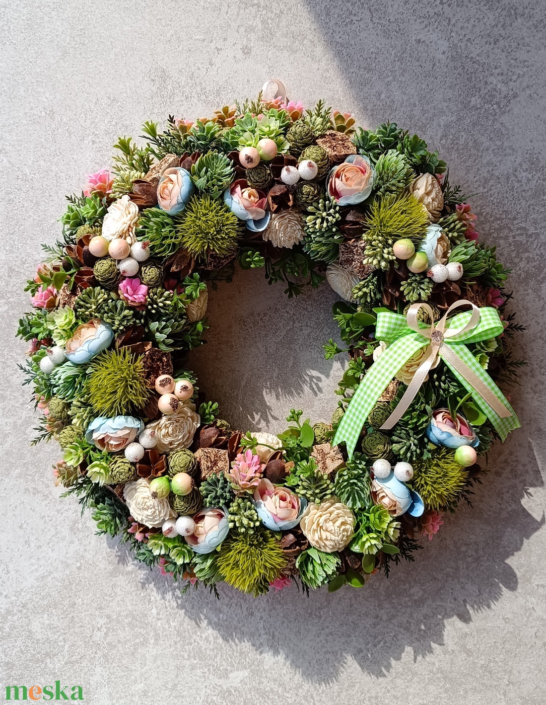 Tavaszi ajtódísz - otthon & életmód - virágdekoráció - virágdíszek - dekor koszorúk, kopogtatók - Meska.hu