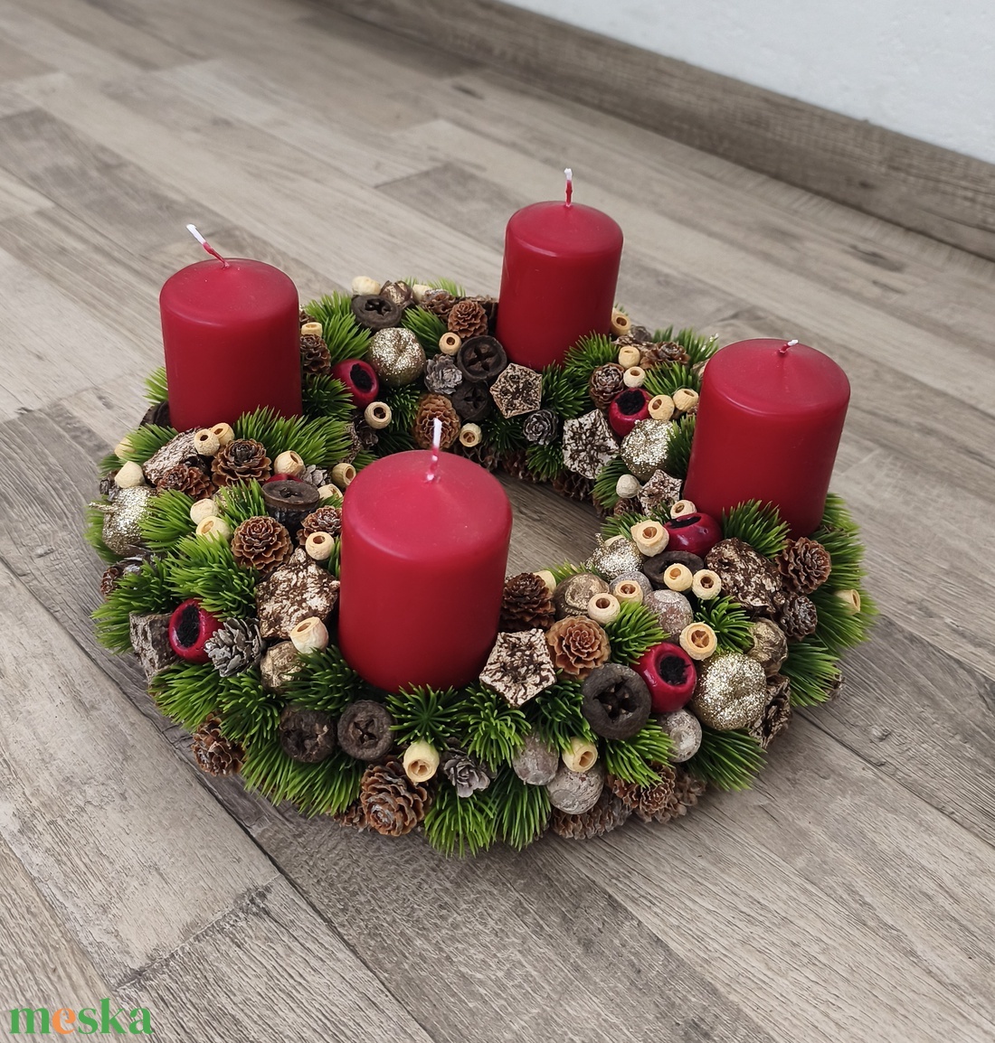 Adventi koszorú  - karácsony - adventi díszek - adventi koszorú - Meska.hu