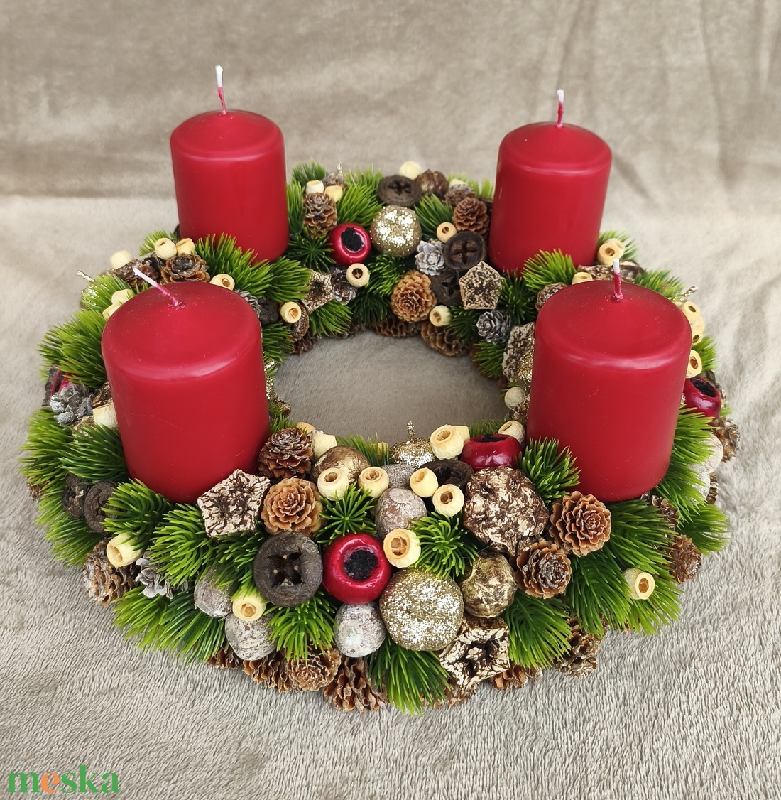 Adventi koszorú  - karácsony - adventi díszek - adventi koszorú - Meska.hu