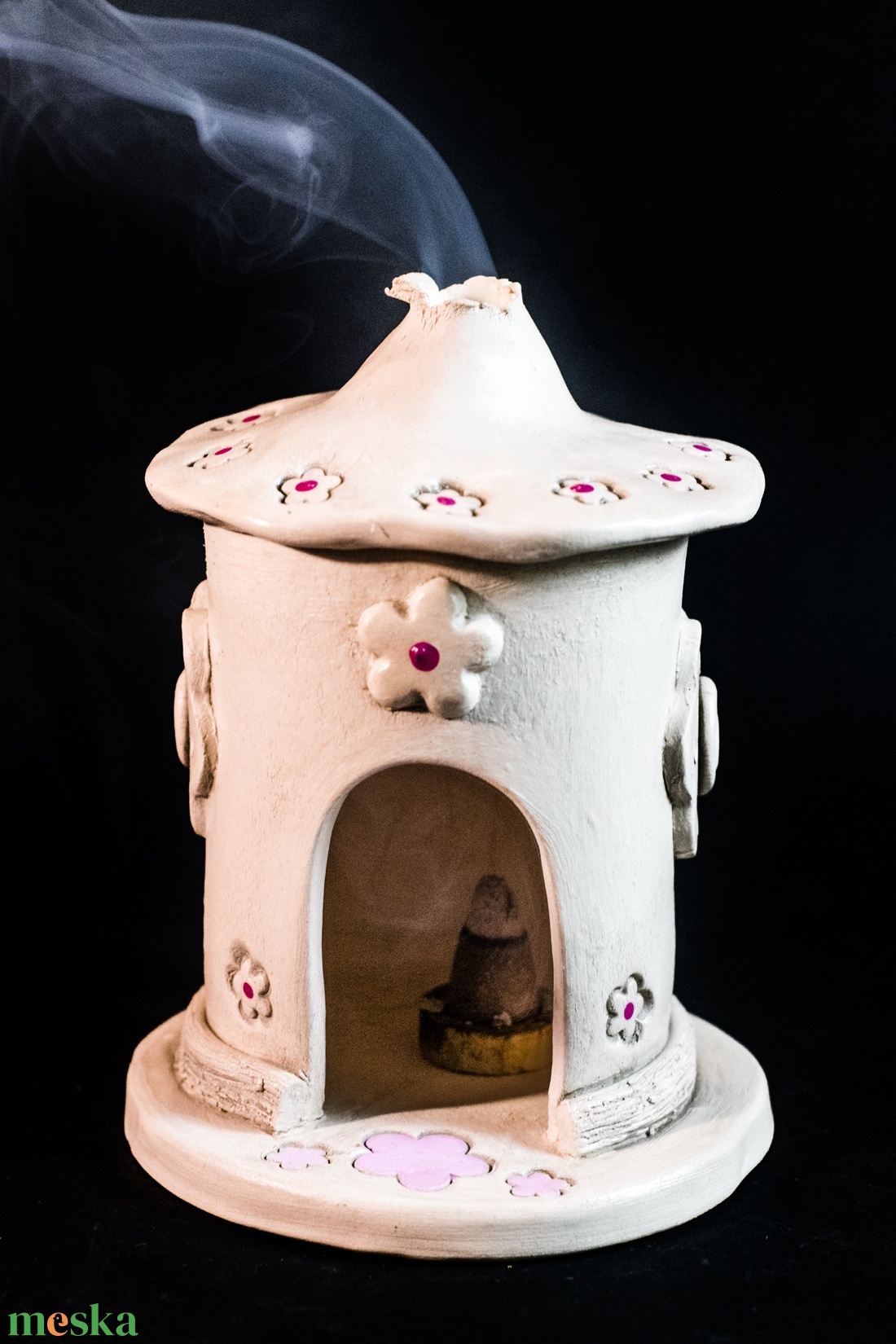 Kerámia  füstölő magenta - otthon & életmód - dekoráció - spiritualitás - füstölő és füstölőtartó - Meska.hu